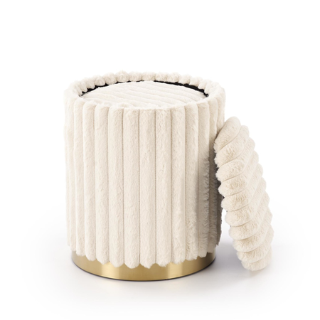 Zestaw 2 puf MIRELLA - Kremowy 