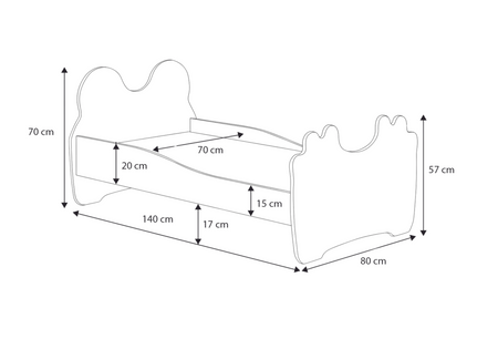 Łóżko dziecięce Panda 140x70