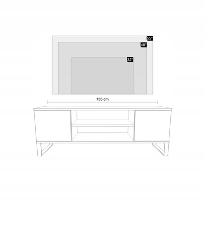 Szafka RTV Focus loft 135 cm - dekor lamele dąb craft