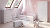Komoda biała Emily - uchwyty różowe