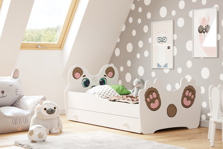 Łóżko dziecięce ANIMALS 160x80 z szufladą - Teddy Bear