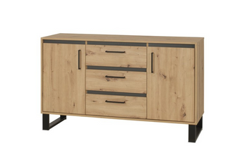 Komoda NEWI 140 cm - kolor Dąb artisan / antracyt