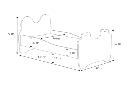 Łóżko dziecięce ANIMALS 140x70 - Panda