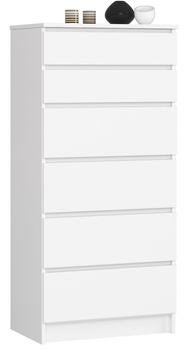 Komoda 6 szuflad 60 cm - Biała