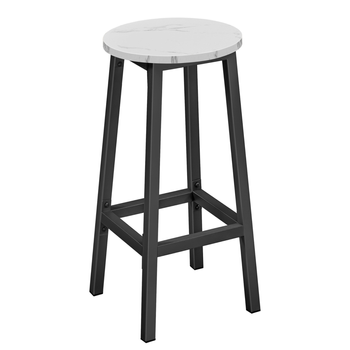 Taboret barowy NORDEN - Marmur / Nogi czarne