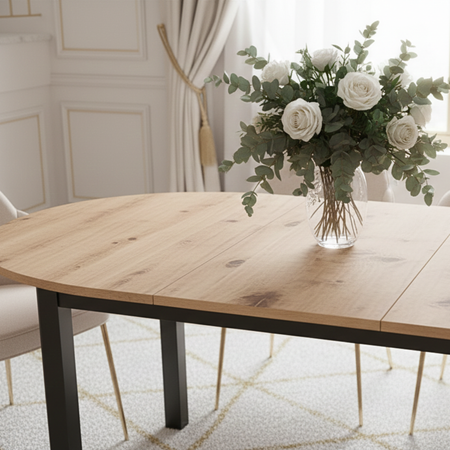 Stół okrągły RAMES 102 cm - Dąb Artisan