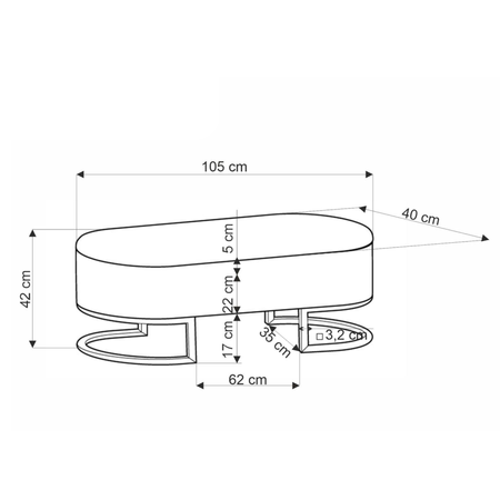 Ławka z funkcją pojemnika ARMONI - PEPITKA