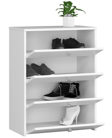 Szafka na buty 4 uchylne drzwiczki 60 cm - Biała