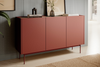 Komoda COLETTE 144 cm - Ceramiczny Czerwony / Dąb Linea