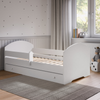 Łóżko dziecięce LUK 180x80 barierka szuflada - Biały