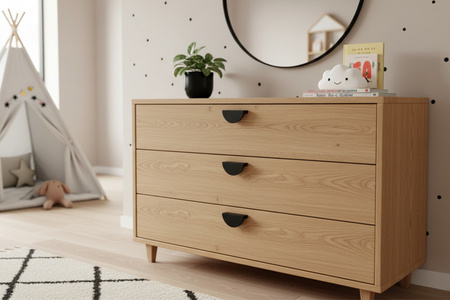 Drewniany uchwyt meblowy LUI 1 - Czarny