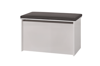 Skrzynia na zabawki DARIA - Biała, panel grafitowy