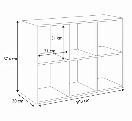 Regał otwarty Kostka 2x3 - biały