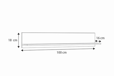 Półka Shelf 100 cm - dąb artisan / czarny