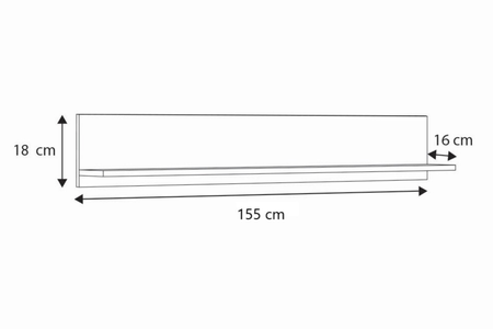 Półka SHELF ścienna wisząca 155 cm - Dąb Sonoma