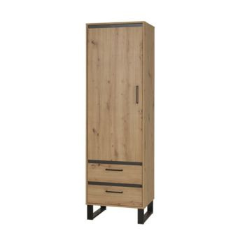 Szafa NEWI 195x60 cm - kolor Dąb artisan / antracyt