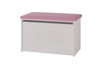 Skrzynia na zabawki DARIA - Biała, panel różowy
