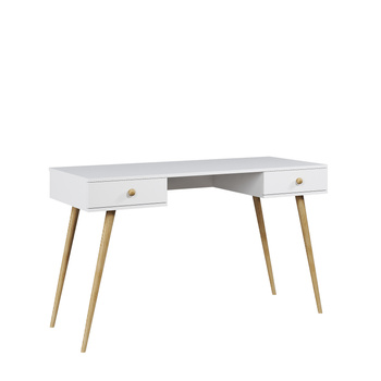 Biurko MELI z szufladami skandynawskie - kolor Biały