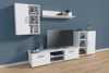 Zestaw mebli do salonu ICARO szafka RTV, szafka stojąca, szafka wisząca, półka - Biały