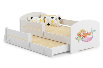 Łóżko dziecięce podwójne wysuwane LUK II 160x80 - Syrenka