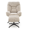 Fotel ALLERO z podnóżkiem - Beżowy