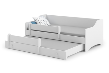 Łóżko podwójne ERYK II 160x80 - Białe, uchwyty białe