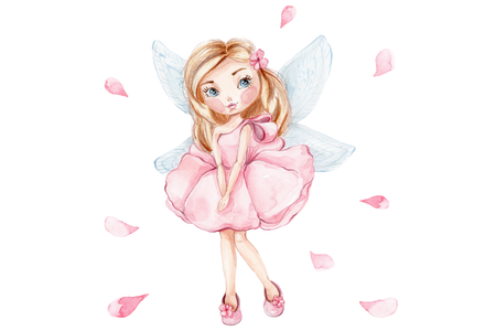 Łóżko dziecięce FALA 160x80 barierka szuflada grafika - Dziewczynka ze skrzydełkami