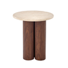 Stolik kawowy OTELLA okrągły - Orzech / Beżowy