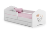 Łóżko dziecięce FALA 140x70 barierka szuflada grafika - Słonik