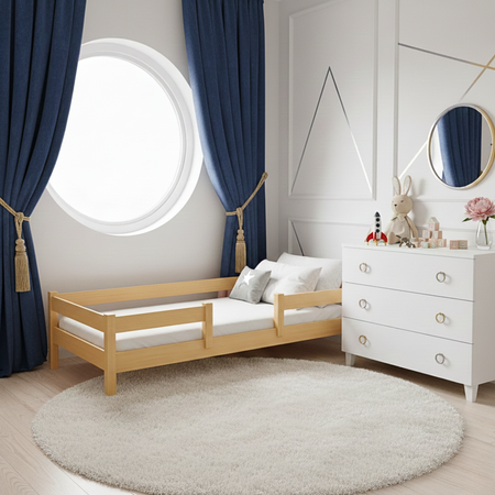 Łóżko dziecięce LOFTO 140x70 z barierką – Ekologiczne Drewno