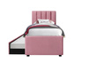Łóżko podwójne ROSA 200x90 tapicerowane - kolor Różowy