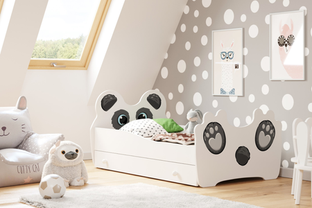 Łóżko dziecięce ANIMALS 140x70 z szufladą - Panda