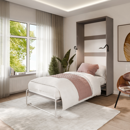 Półkotapczan pionowy rozkładany VERTO 90x200 składany w szafę - Szary