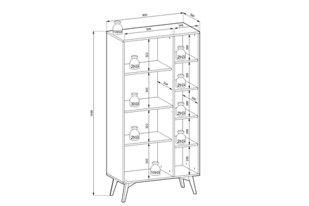 Regał VINORA 80 cm - Eukaliptus