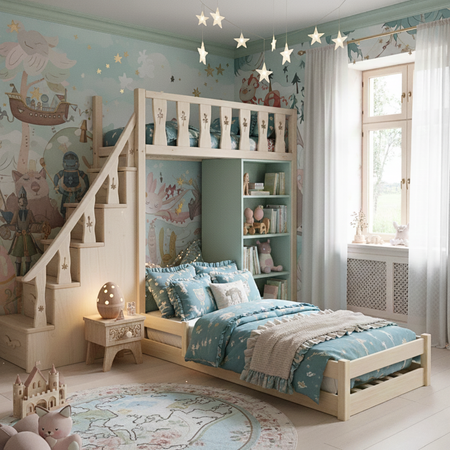 Łóżko podłogowe niskie LILI 180x90 cm - Naturalne Drewno