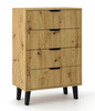 Komoda KANDI z 4 szufladami - kolor Dąb artisan