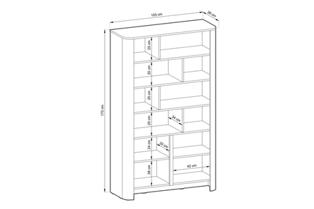 Regał BALI 103 cm - Kaszmir