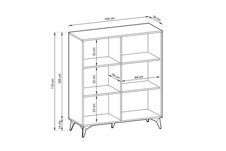 Komoda MODIVA 104 cm - Dąb Evoke / Czarny
