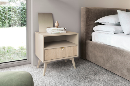 Szafka nocna VINORA 54 cm - Beż Piaskowy