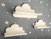 Zestaw 3 Półek dziecięcych CHMURKI białe