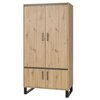 Szafa NEWI 195x80 cm - kolor Dąb artisan / antracyt