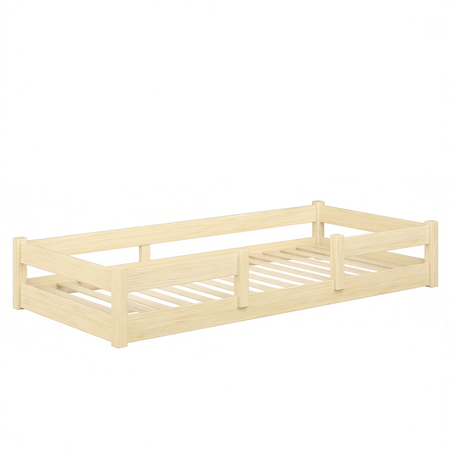 Łóżko podłogowe niskie LILI 180x90 cm - Naturalne Drewno