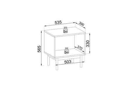 Stolik nocny SILEN 54 cm - Kaszmir