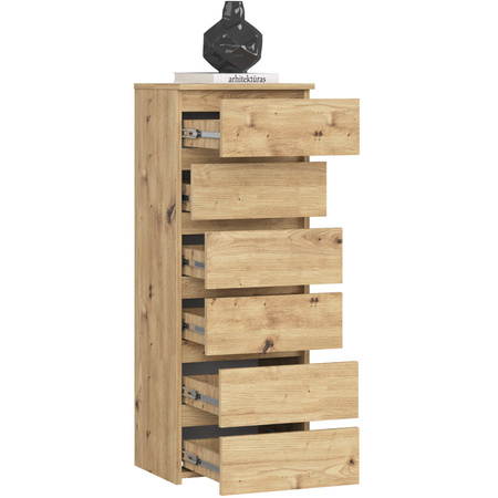 Komoda 6 szuflad 60 cm - Dąb Artisan