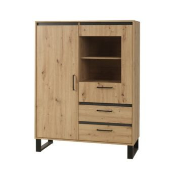 Komoda NEWI 150x115 cm - kolor Dąb artisan / antracyt