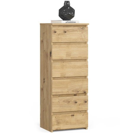 Komoda 6 szuflad 60 cm - Dąb Artisan