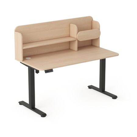 Biurko elektryczne ELISS 6 z nadstawką 120x65 cm - Brzoza / Czarne