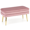 Ławka LILA - Różowy / Złote nogi