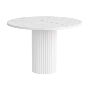 Stół okrągły VENTI 100 cm - Biały Marmur