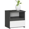 Szafka nocna z szufladą 40 cm - Grafit Szary - Biała